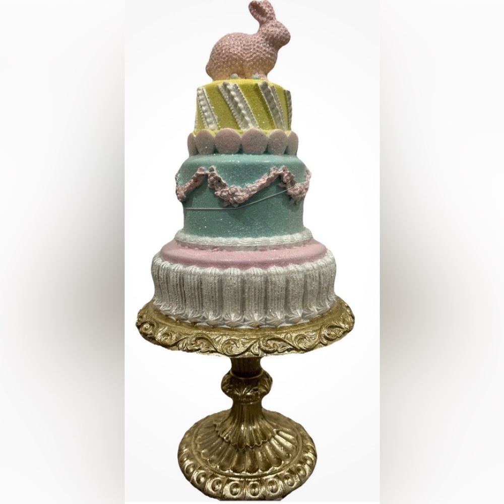 Cupcakes and Cashmere Pastel Easter Bunny Cake on Cake Stand